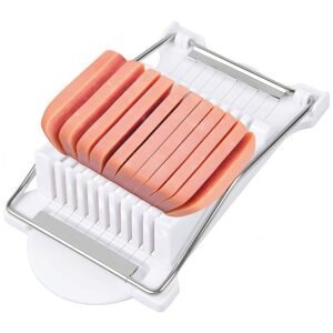 [Stainless Steel | Heavy Duty] Stainless Steel | Heavy Duty Manual Food Slicer - Adjustable Vegetable Cheese Potato Cutter with Easy Release & Anti-Stick | Deli Meat Egg Fruit Butter Slicing | Kitchen Gadget Must Have